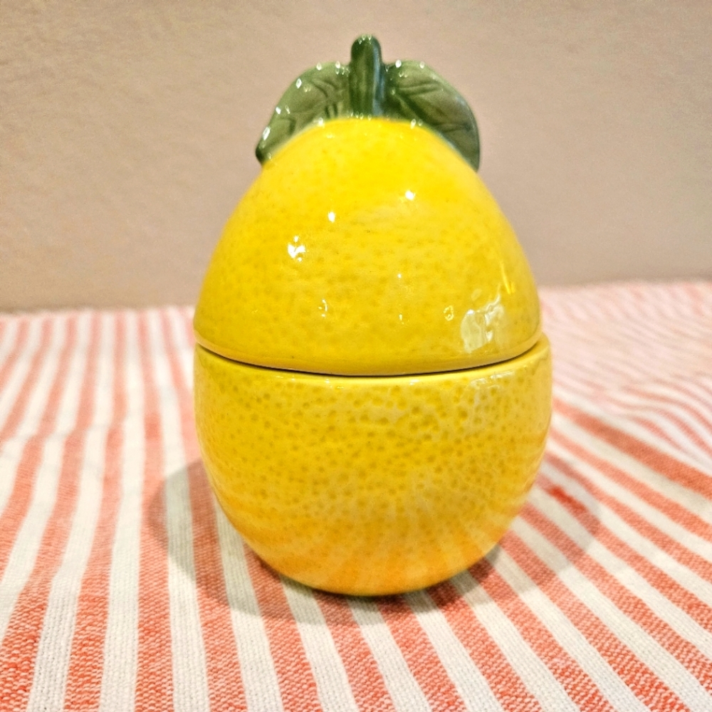 Lemon Candle Holder Slatkin & Co 2011, use with Bath & Body Works, 2 piece
